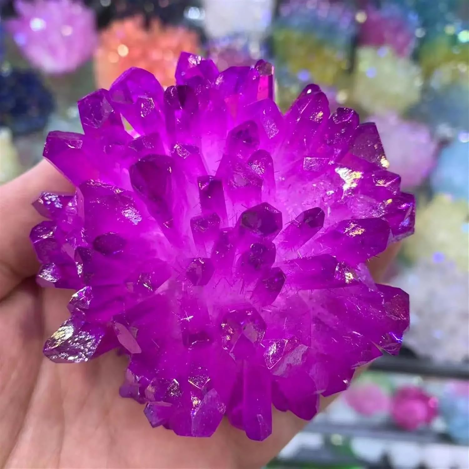 Rainbow Halo Crystal Quartz Cluster Aura Home furnishings Room Decoration Stone Gifts Home Decor
