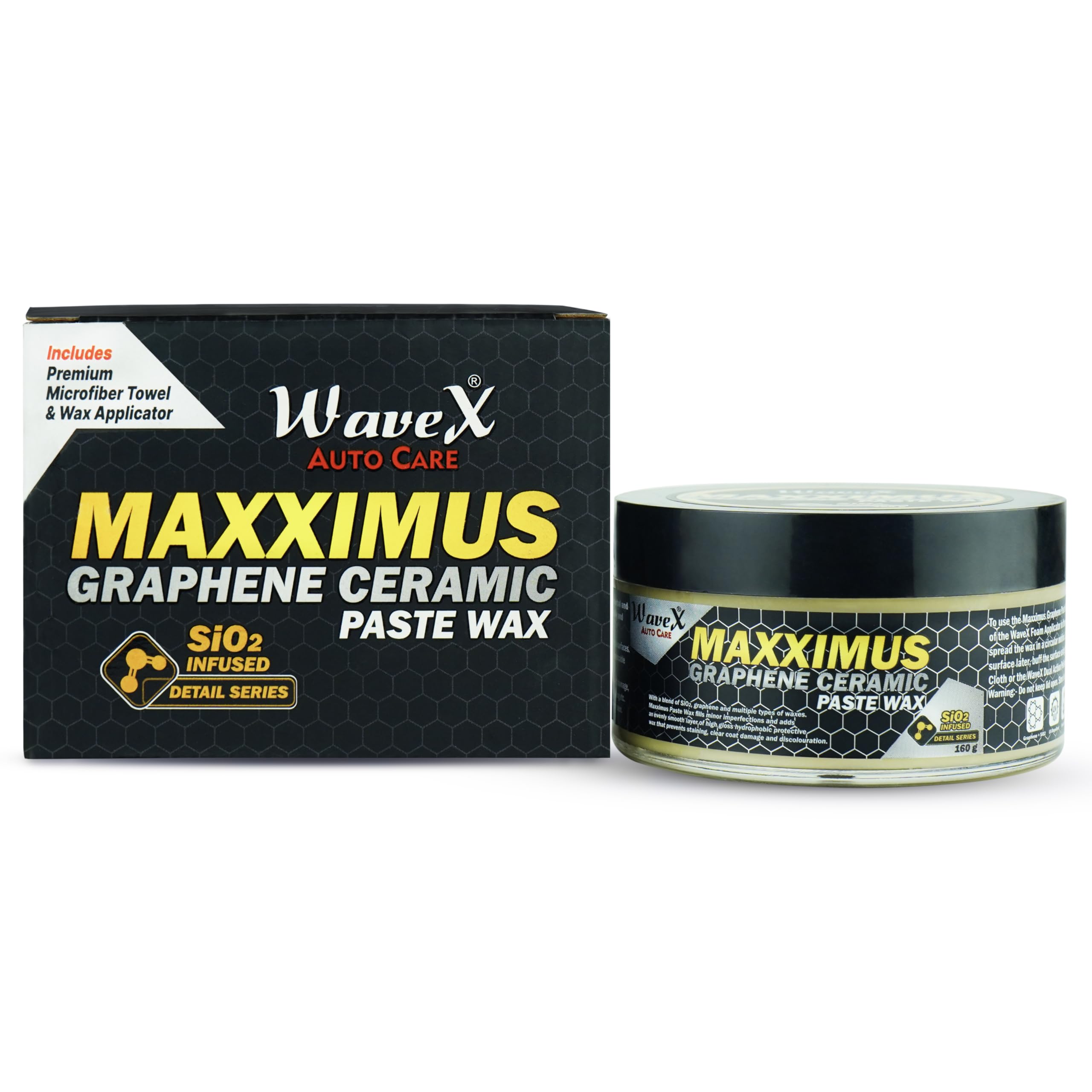 Wavex Car Wax Ceramic Graphene Paste Wax Infused with SIO2 160g