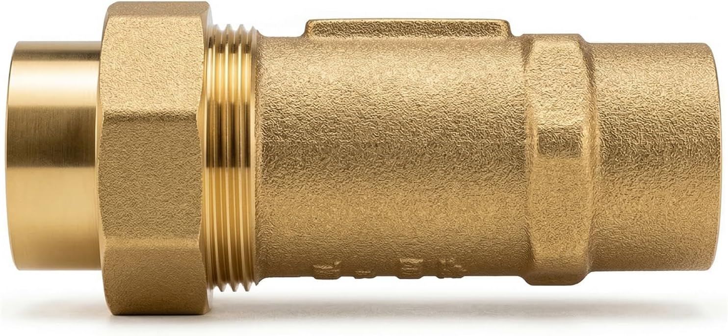 1 Inch Dual Check Valve Assembly, Replacement for 700XL-1UFX1F, Durable Solid Brass Dual Check Valve Backflow Preventer for Residential and Commercial Plumbing