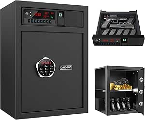 QINGENO Sliding-Away Drawer Safe With LCD Display Of Tep,Huidity,Tie