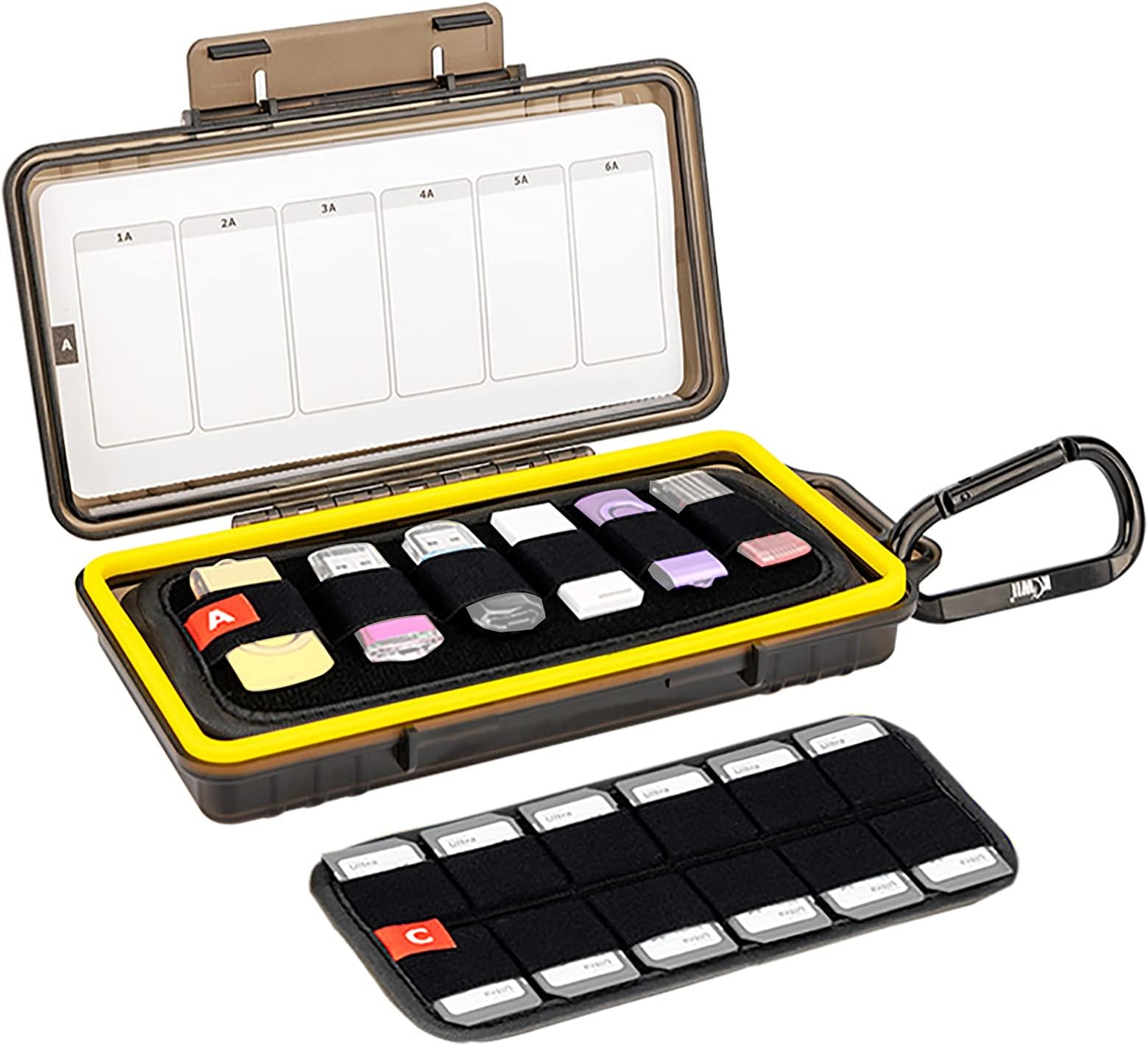 USB Flash Drive Case with Labels, Thumb Drive Holder Organizer, Shockproof Water-Resistant, SD Card/NS/PSV/CFexpress Type A Card Case