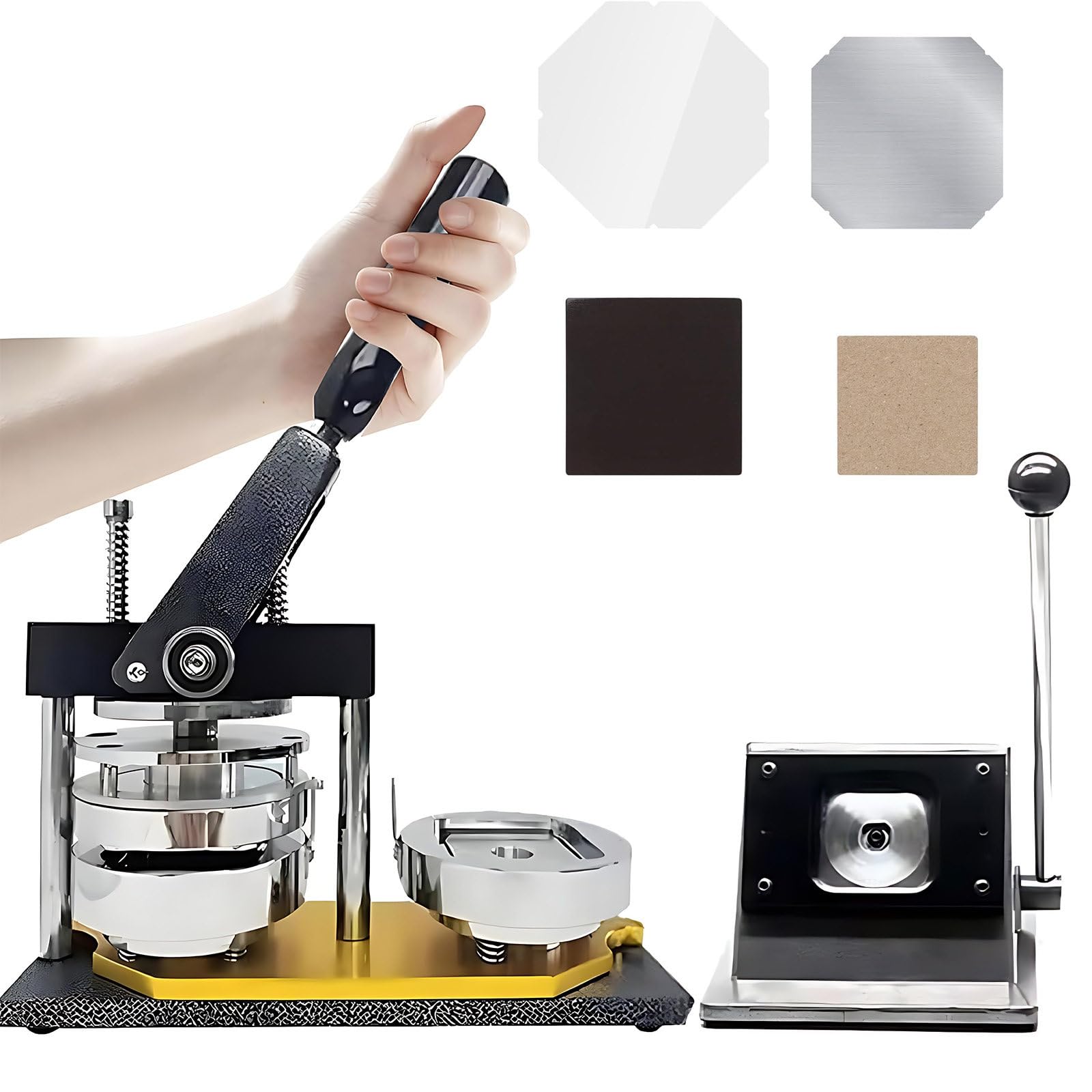 Machine à Badge 2x2 Pouces Kit Presse Carrée avec Coupe-Papier et 100 Pièces