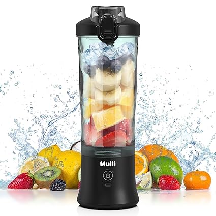 Portable Blender, Personal Blender for Shakes and Smoothies,Rechargeable Mini Mixer, 20 Oz with Travel Lid for Home/Kitchen/Gym