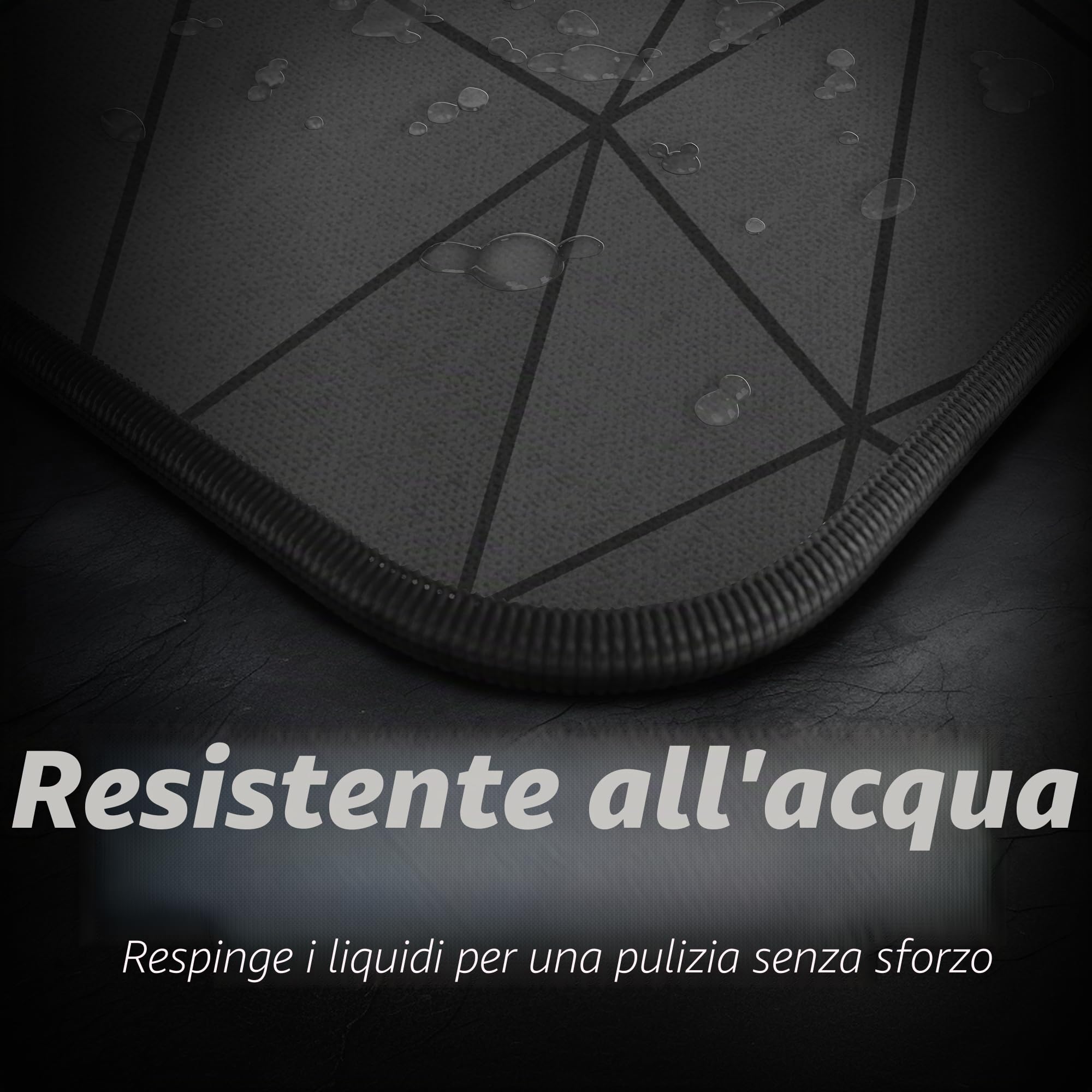 Hystar® Tappetino per mouse da gioco esteso, XXL, 91,4 x 40,6 cm, spessore 5 mm, superficie impermeabile, tessuto in poliestere liscio e base in gomma naturale, poli (nero)