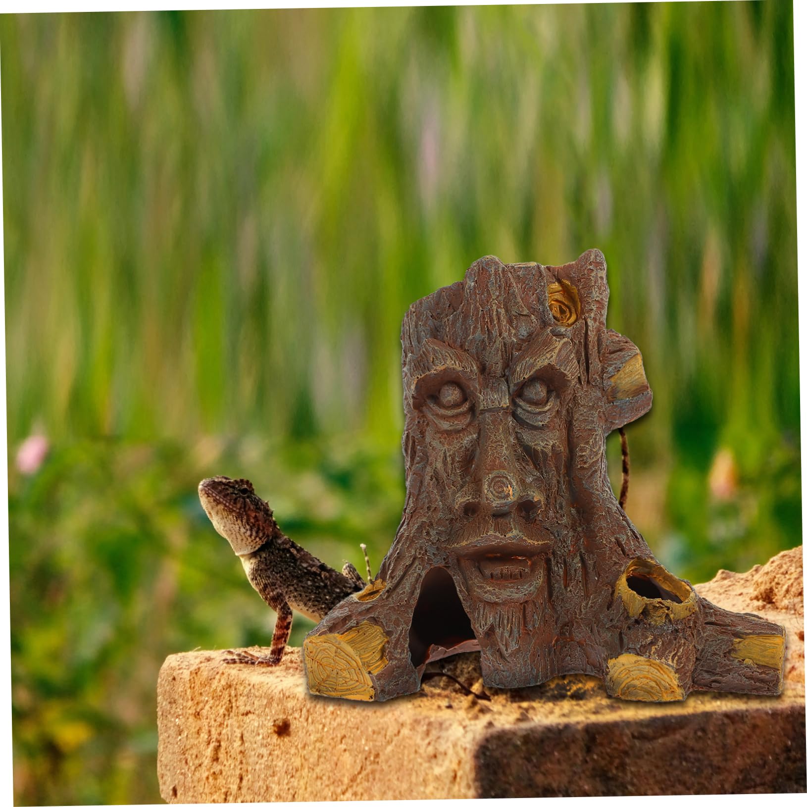 Nascondiglio per Rettili a Forma di Albero in Resina | Effetto Caverna per Terrario, Ambiente Oscuro e Sicuro, Decorazione Habitat per Gecko e Altri Sauri