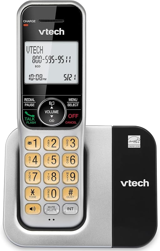 VTech Sistema de teléfono inalámbrico para el hogar con bloqueo de llamadas, pantalla y botones grandes, pantalla retroiluminada, parlante dúplex completo, identificador de llamadas/llamada en espera, DECT 6.0, fácil de usar, montaje en mesa y pared | CS5319