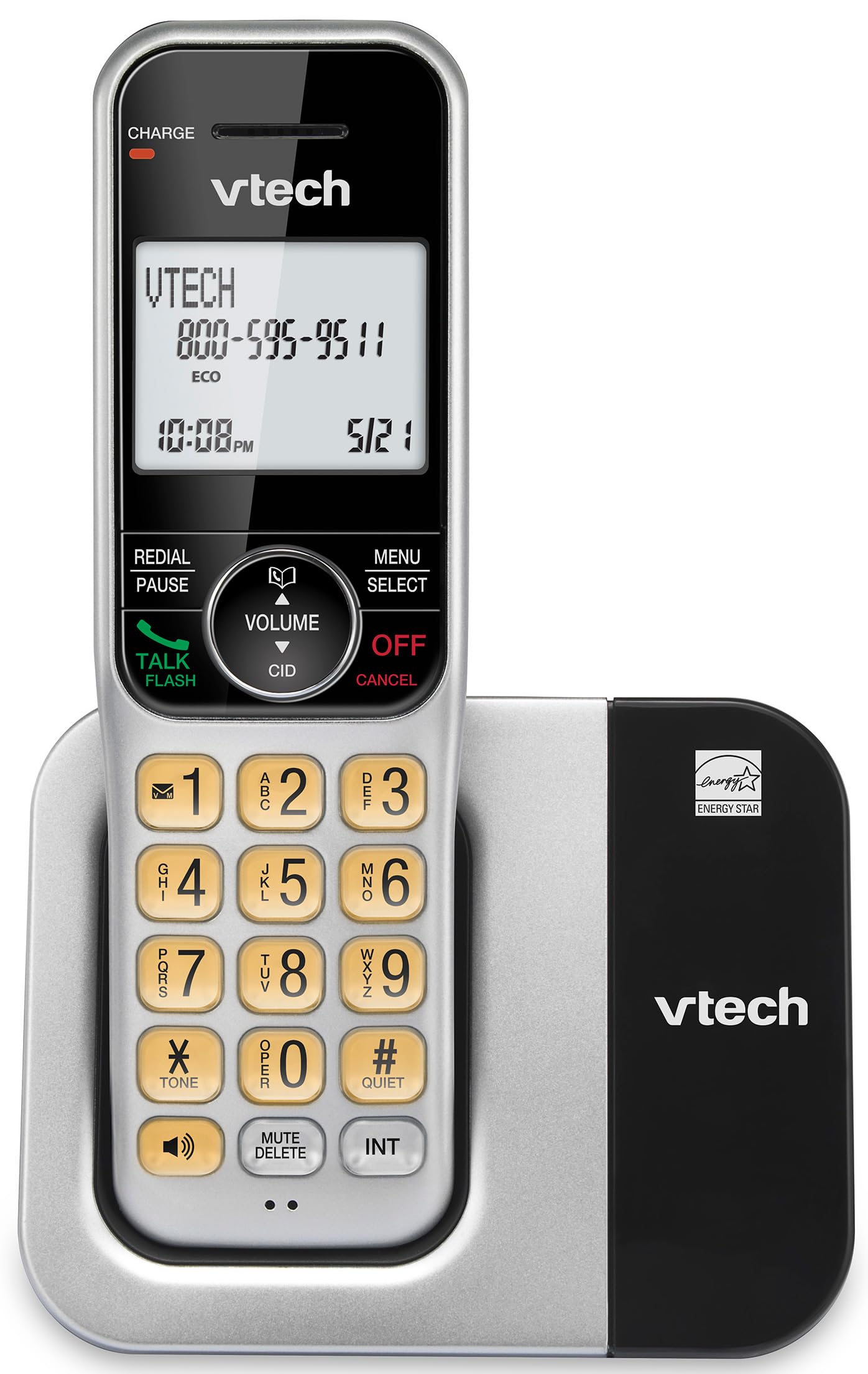 VTech Cordless Phone System for Home with Call Block, Large Display & Buttons, Backlit Screen, Full-Duplex Speakerphone, Caller ID/Call Waiting, DECT