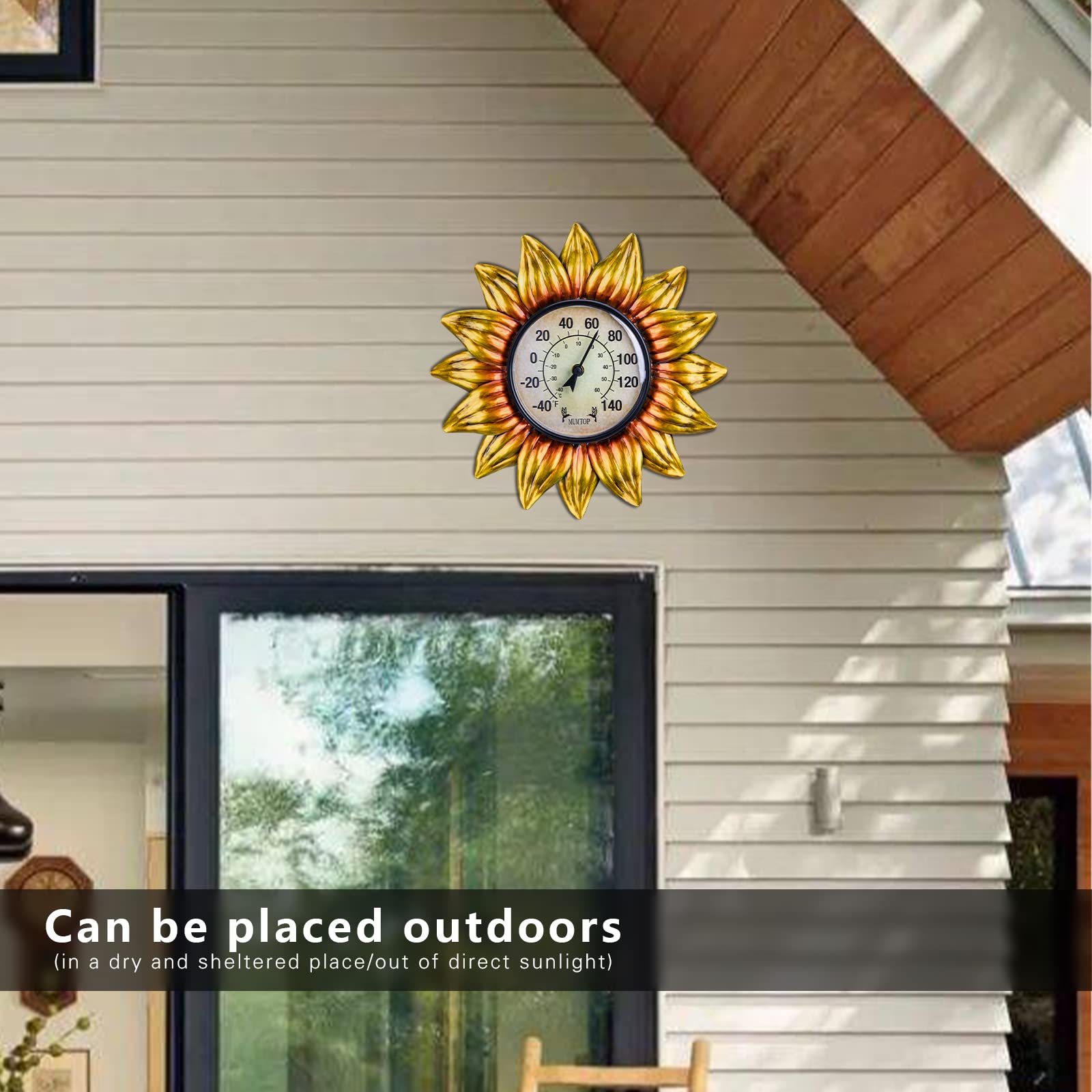 Thermometer Sonnenblume Gold