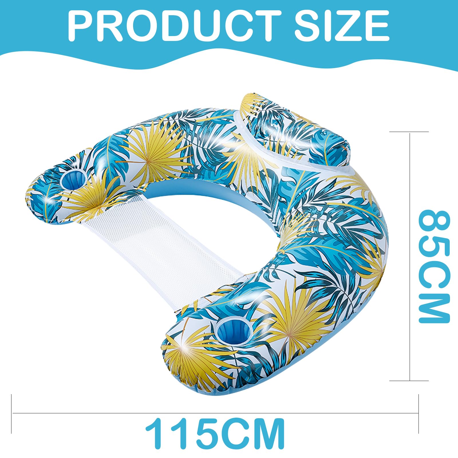 Bouée Hamac 4 En 1 Piscine - May Huang - Gonflable Avec Porte-Gobelets - Pour Plage, Piscine, Détente