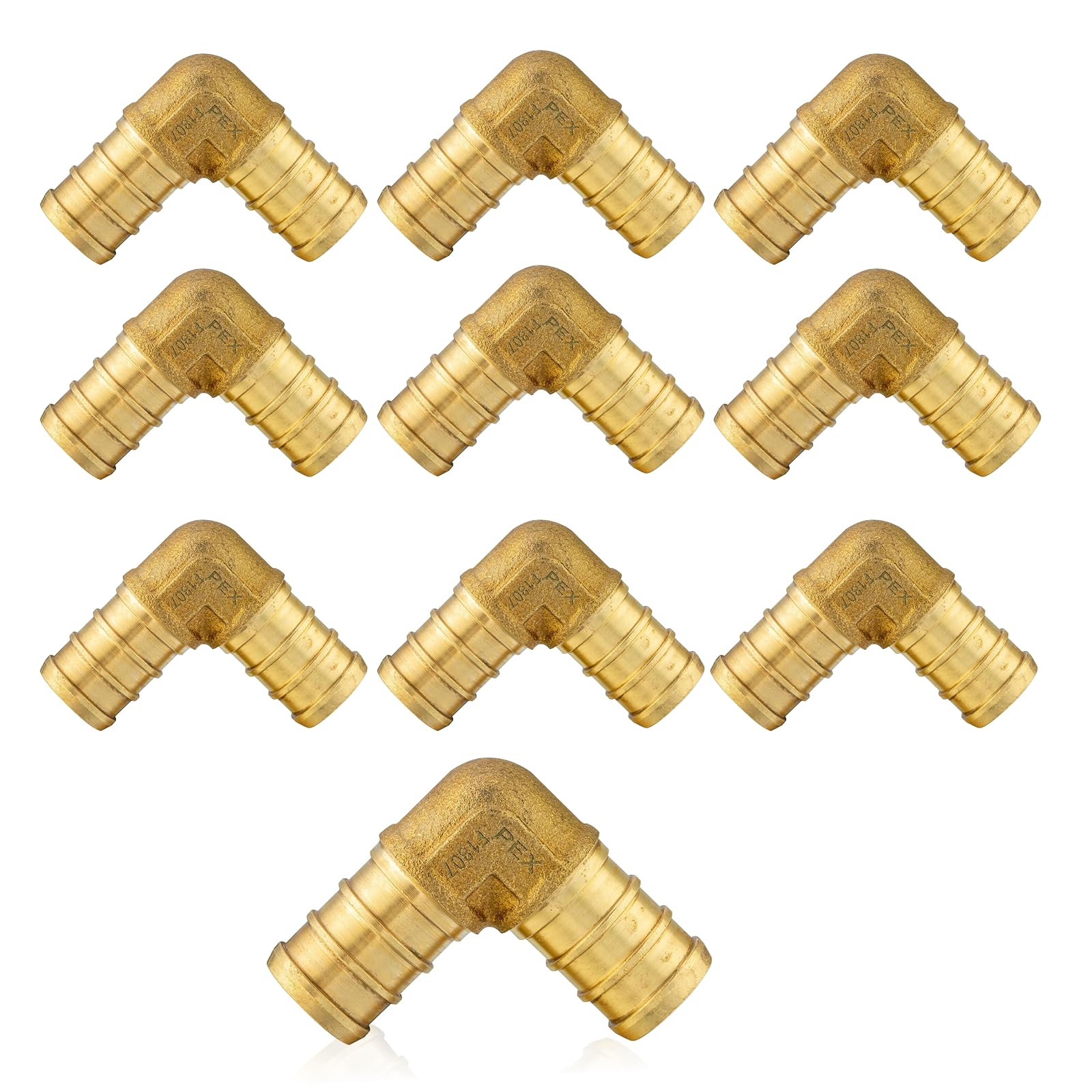 Seelink 20-Pack PEX Fittings - 3/4" X 1/2" Reducing 90 Degree Elbow, Brass Crimp Fittings For Plumbing - View #5