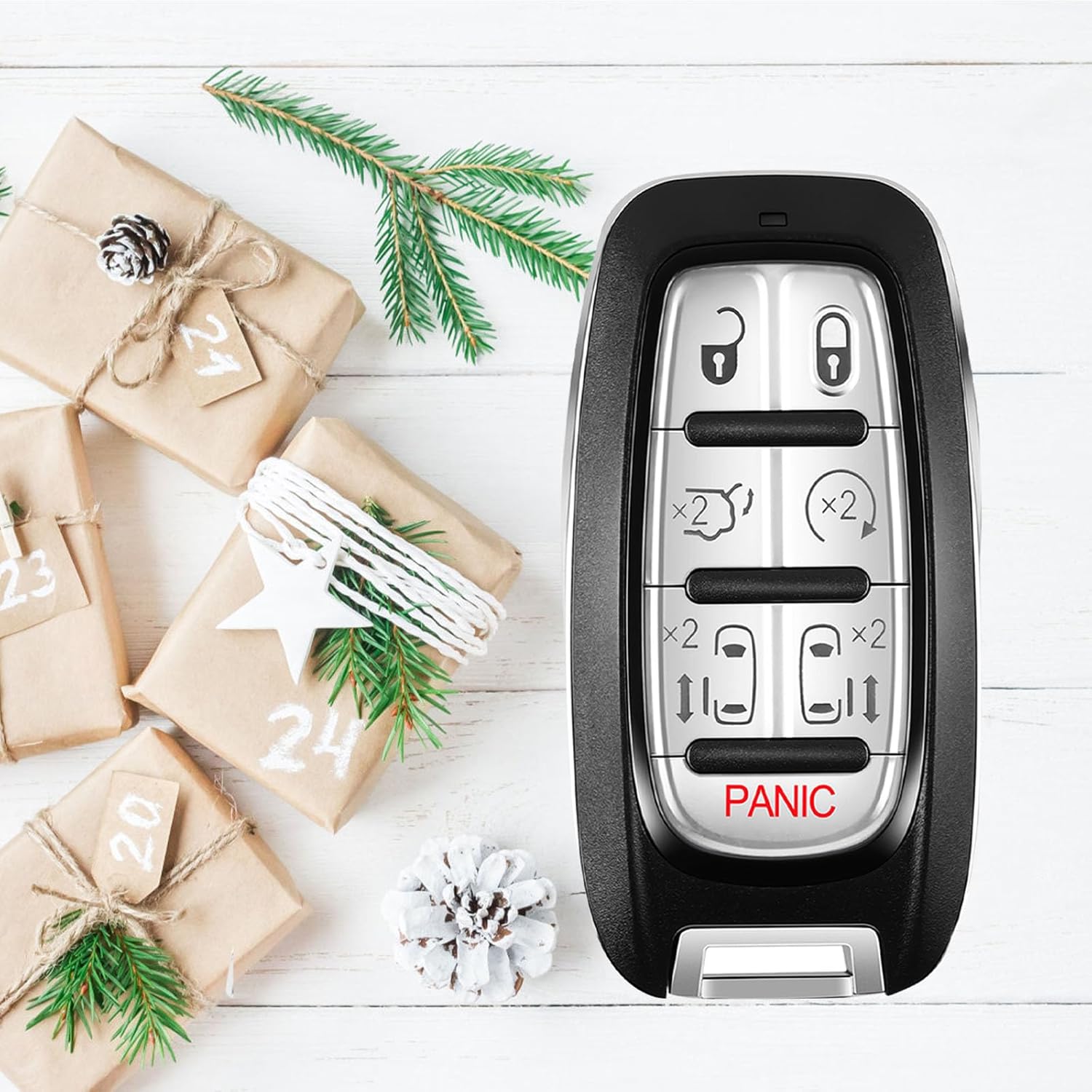 Self-Programmable Replacement for Proximity Smart Keyless Entry Remote Control Key Fob Compatible with 2017 - 2021 Chrysler Pacifica ,2020-2021 Chrysler Voyager , (FCC:M3N-97395900 68217832AC) 1PCS