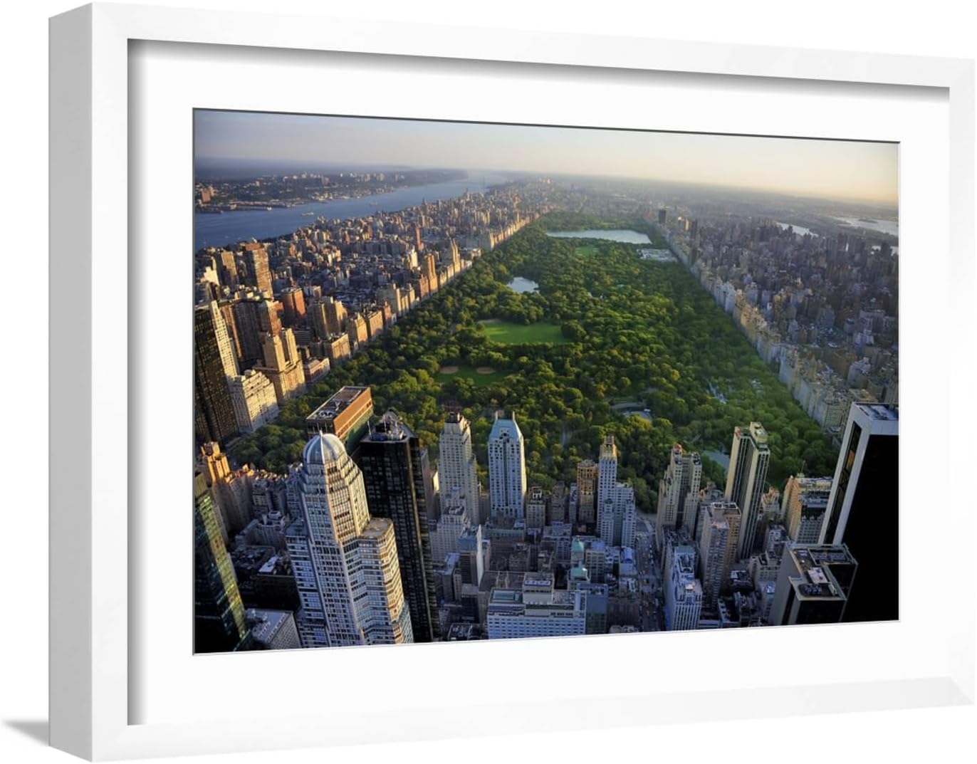 ART.COM Wall Photographic Print Central Park Aerial View, Manhattan, New York; Park is Surrounded by Skyscraper by T photography, 24" x 16"