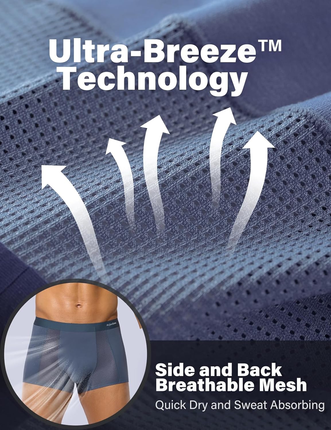 Arjen Kroos Mens Boxer Briefs Sexy Modal Mesh Underwear with Pouch Moisture Wicking Breathable Trunks 4 Pack - Image 3