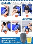 SARISUN Airplane Pillow Combo with Chin Strap, Travel Pillows for Airplanes with Sleep Eye Mask, 360° Headrest for Long Flights, Car Road Trip, Stop Bobblehead, Comfortable Flight Essentials, Black