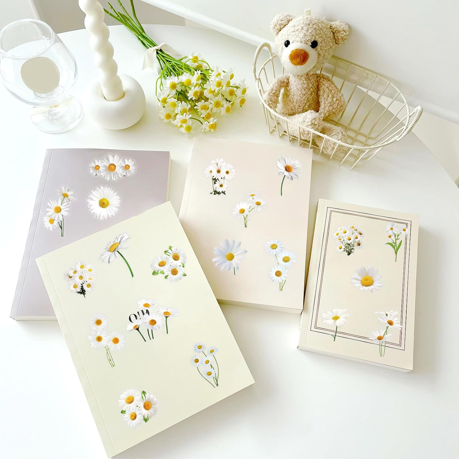 50PCS Daisy Flower Transparent Stickers image 2