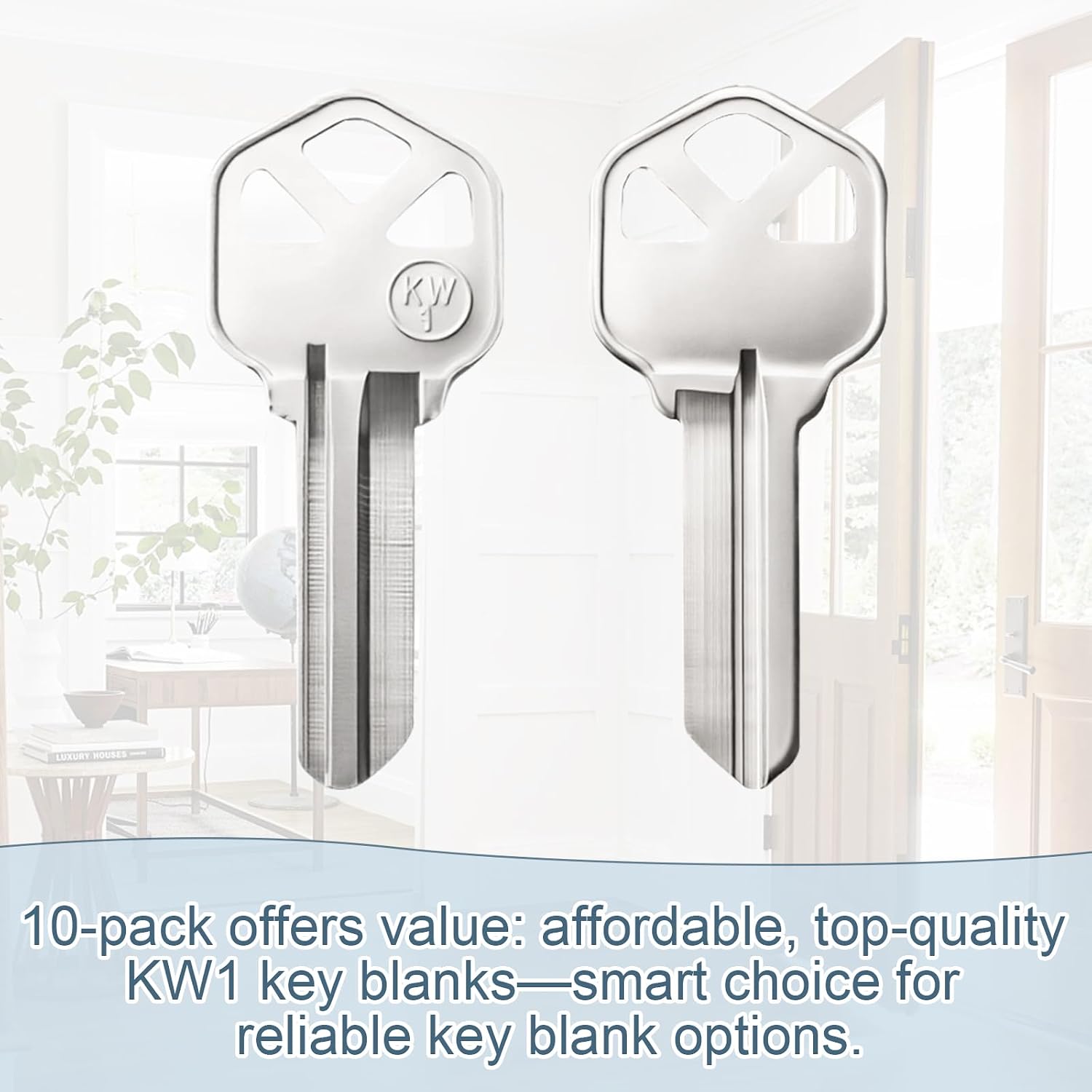 KW1 Blank Key Blanks, Uncut Blank Keys - 10 Pca