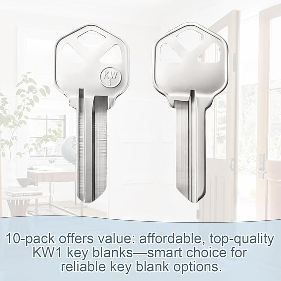 KW1 Blank Key Blanks, Uncut Blank Keys - 10 Pca