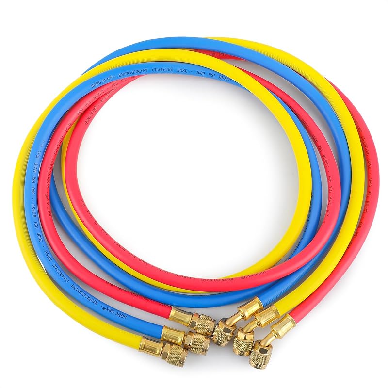 Kit de Mangueiras para Manifold de Ar-Condicionado Hongsen HS-360RYB-R22 – 1,52 m