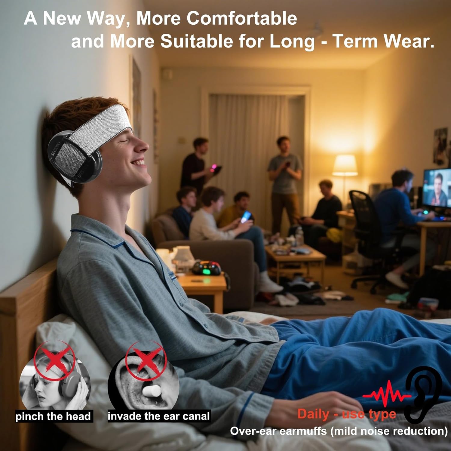 zozzgo sleep ear muffs noise reduction with earplugs noise cancelling earmuffs lightweight sound proof ear protection a01 sponge pad