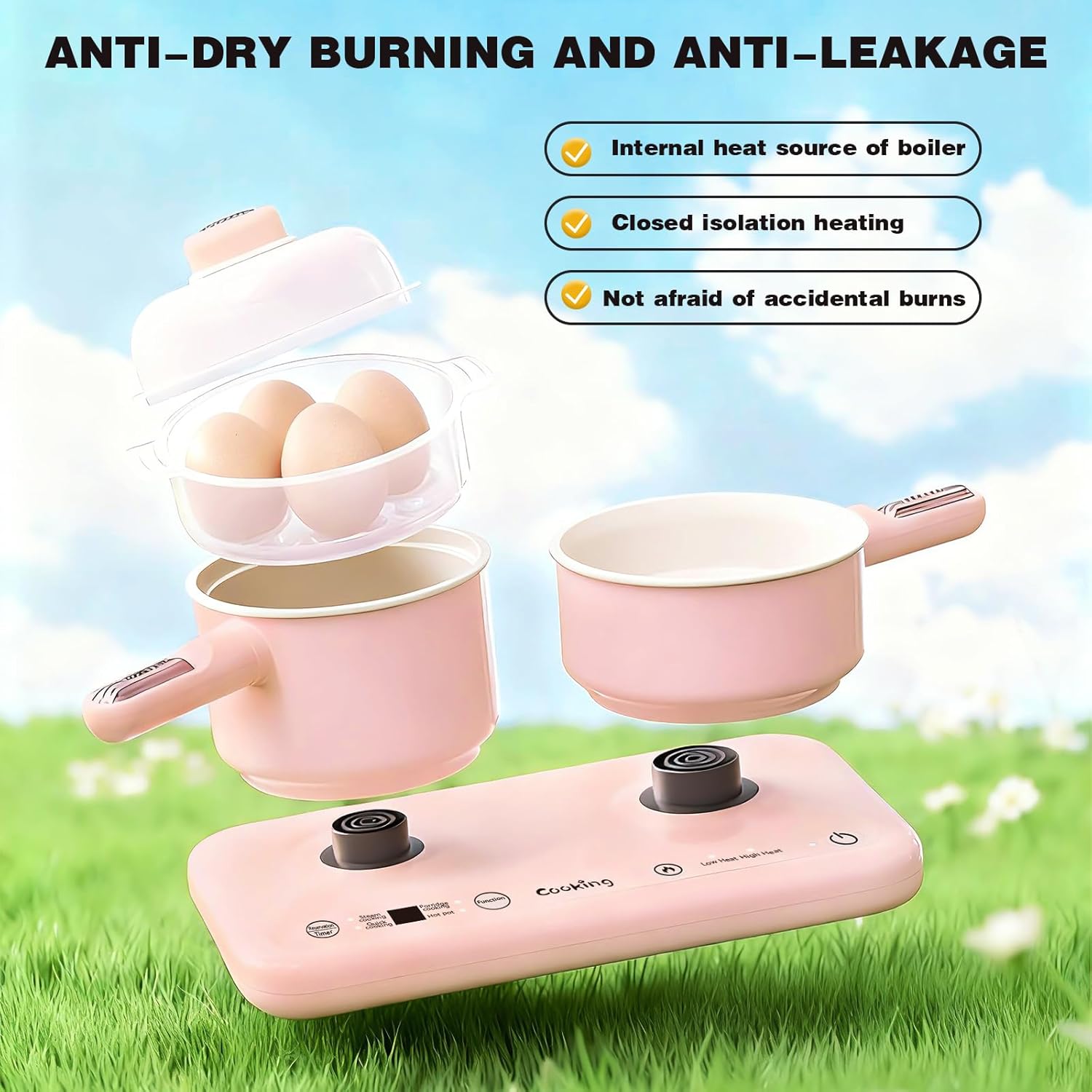 Cicicooie Mini Cooking Sets Real Kitchen for Food Making, Junior Easy Montessori Educational (Pink)