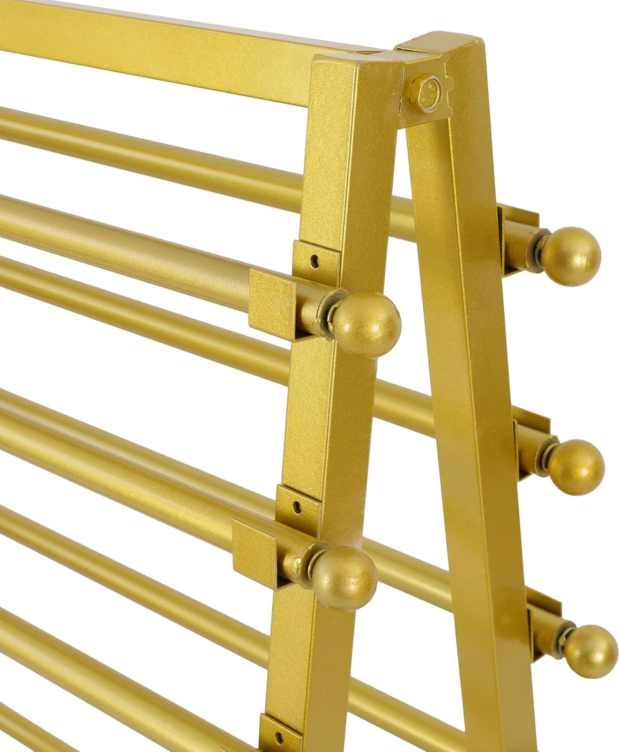 awolsrgiop Ribbon Storage Organizer Rack, 15 Tier Ribbon Organizer Ribbon Holder Double-Sided Scarf Rack Xmas Gift Wrapping Paper Station with Wheels for Home, Craft Room, Flower Store (Gold)