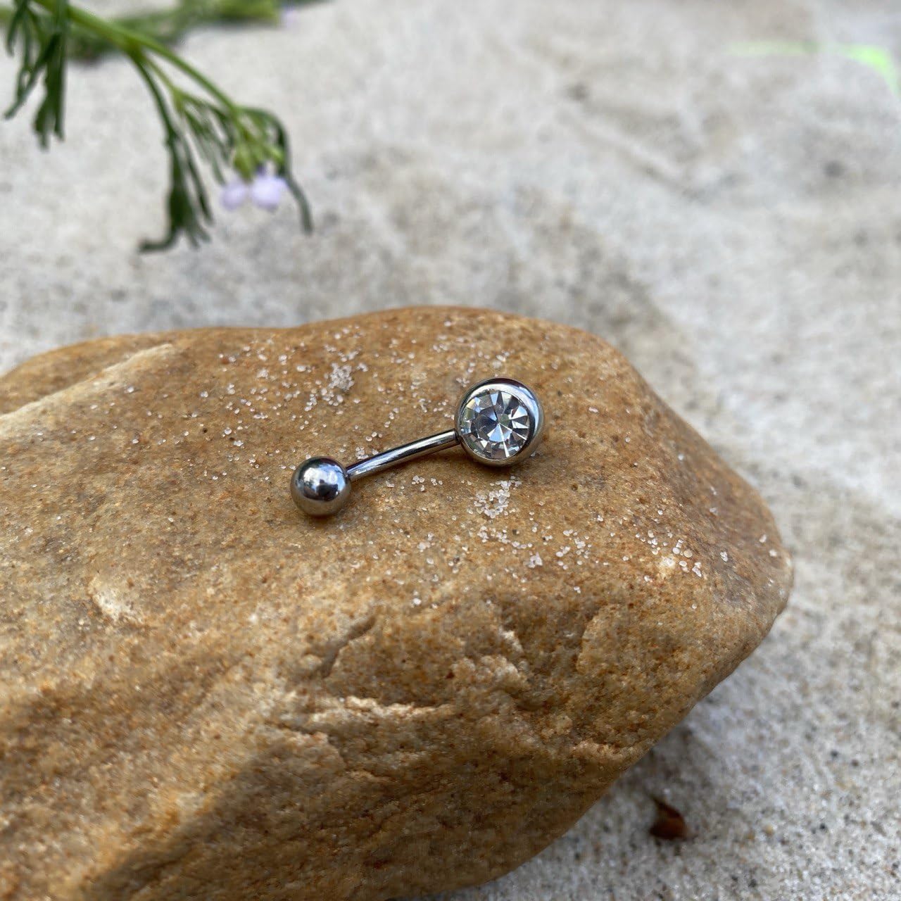 Belly Button Rings Titanium - Belly Ring for Women 14G - Curved Barbell Navel Piercing Jewelry - Clear CZ Belly Piercing Jewelry - Image 2