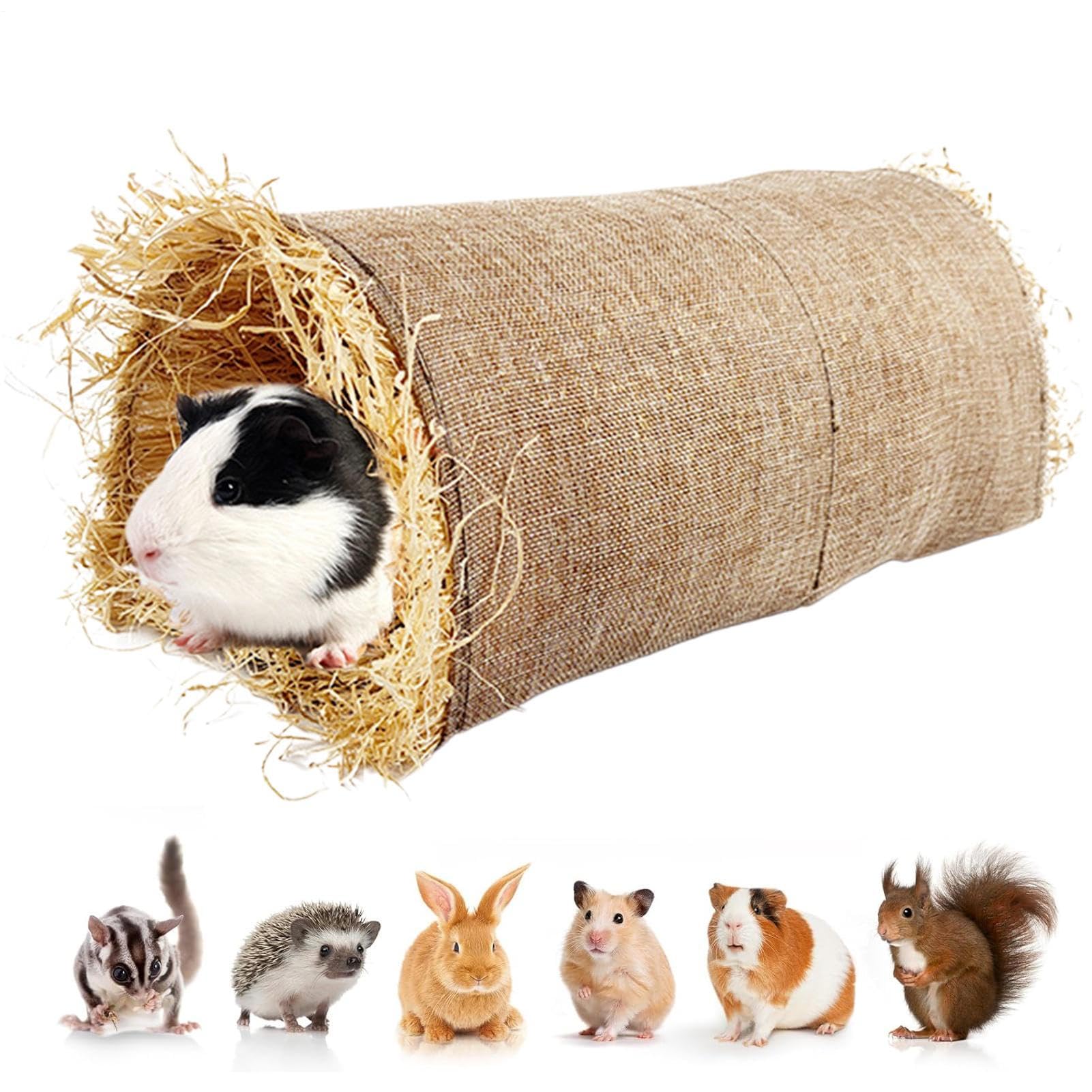 Casa de Conejos,Túnel de Hierba para Conejos y Mascotas Pequeñas | Túnel Juguete para Dormir y Esconderse Refugio Animal Interior Exterior
