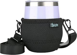 Beautyflier Stemless Wine Glass Insulator with Adjustable Neck Strap for Wine Walk Wine Tasting Festival Event (Stemless,15-18oz)