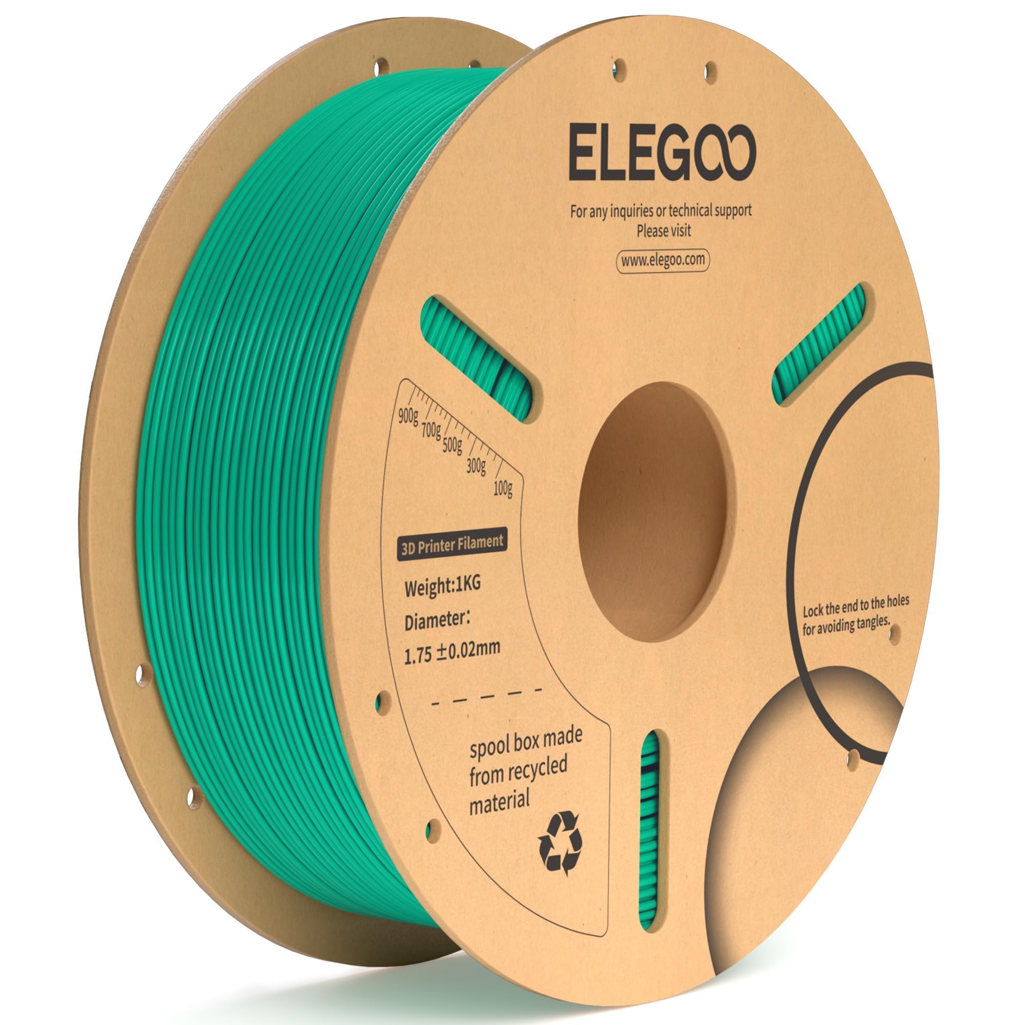 ELEGOO PLA Plus Filament 1.75mm Sea Green 1KG, PLA+ Tougher and Stronger 3D Printer Filament Pro Dimensional Accuracy +/- 0.02mm, 1kg Spool(2.2lbs) Fits for Most FDM 3D Printers-image-41