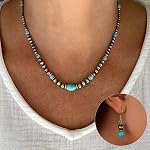 Country Concert Outfits for Women Turquoise Jewelry Navajo Pearls Necklace Boho Summer Western Clothing Women Trendy 2026 Fashion Accessories Layered Cowgirl Necklace Graduation Gifts