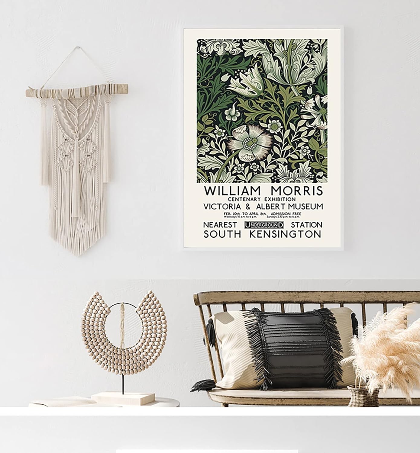William Morris Art Prints - V&A Exhibition Poster - Flower Pattern - 16x24 Inch Unframed