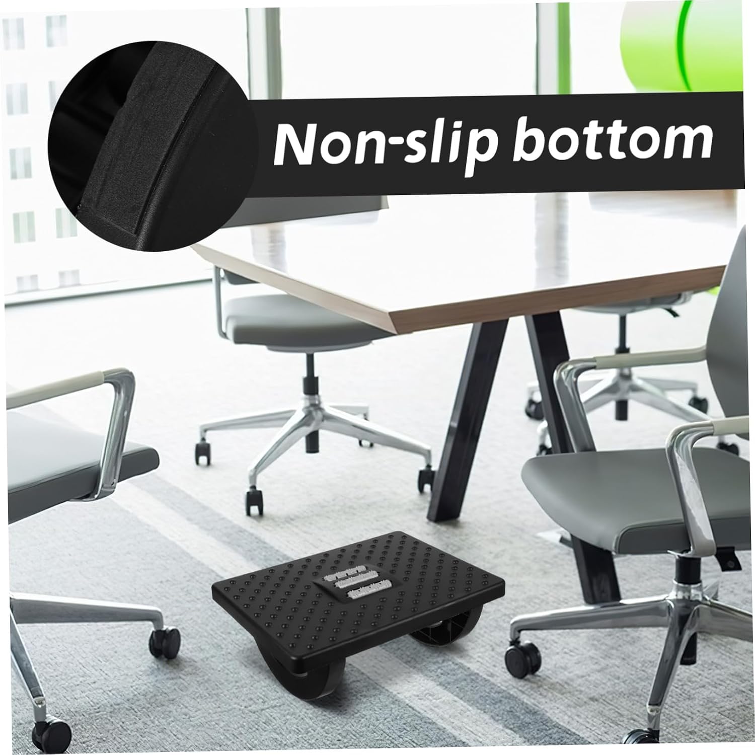 Under Desk Foot Rest Stool Non-Slip Practical Raised Foot Stool for Office Home Lightweight Sturdy Material Footrest for Sitting and Fatigue Relief Sleek Black Design