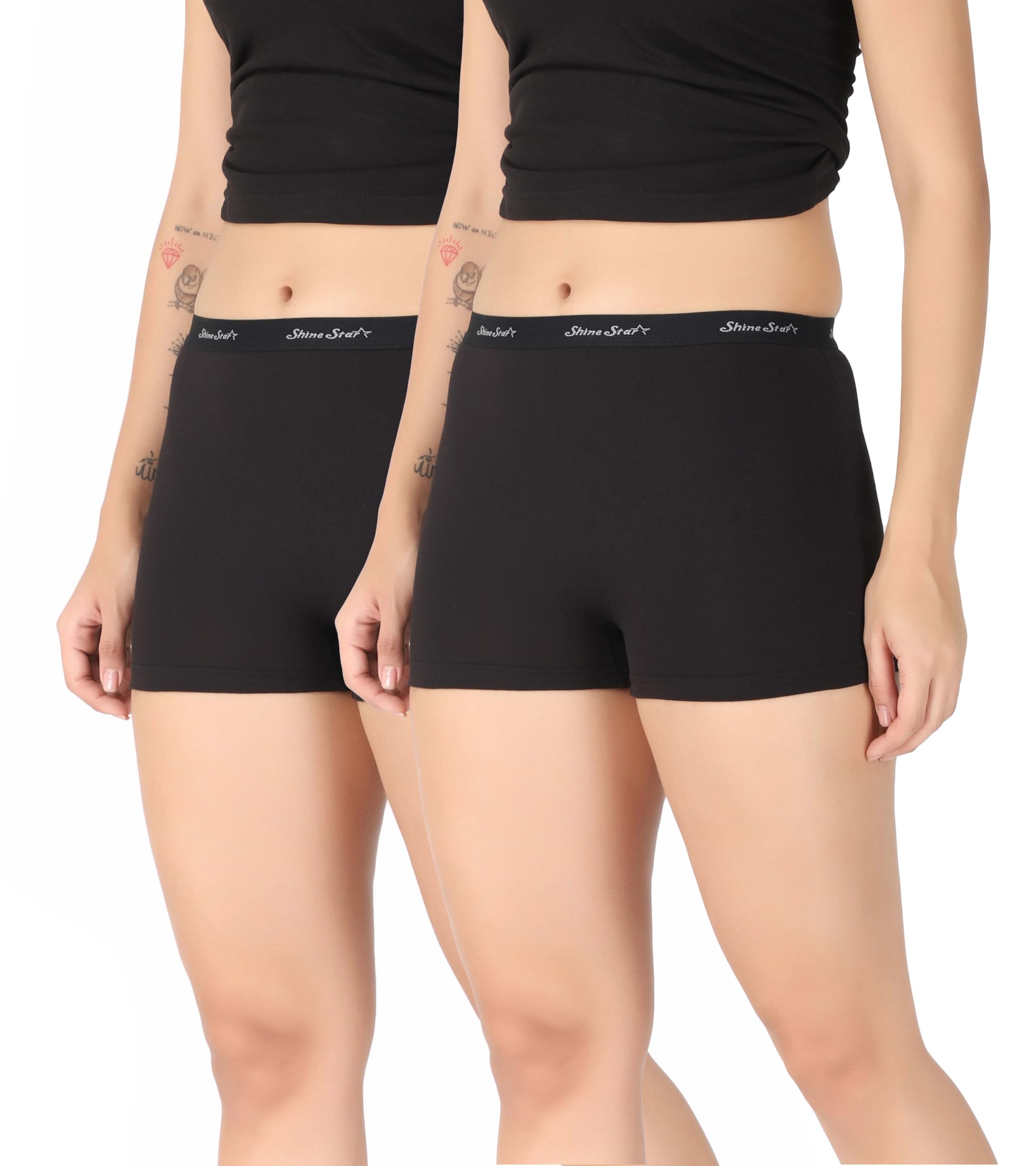 Pack of 2 Women Boyshort Panty | Cotton Lycra Stretchable Underwear | Soft & Comfortable Ladies Innerwear | Panty for Girls, Gym, Travel, Sleepwear-image-14