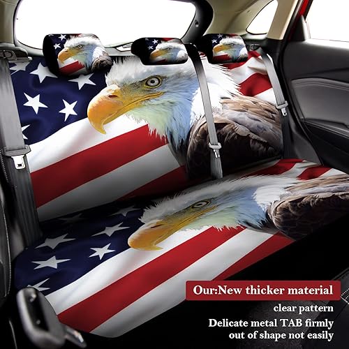 Miniatura 4 de Juego completo de 15 fundas de asiento de automóvil, camión, SUV, protectores de asiento delantero trasero, funda para volante, correa de muñeca y