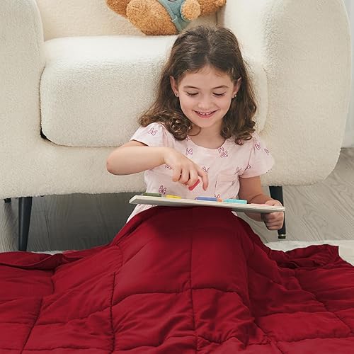 Vista 424 de yescool - Manta con peso, 10 libras, fresca, transpirable, con cuentas de cristal prémium, lavable a máquina, para dormir, 90-110 libras, 41 x 60