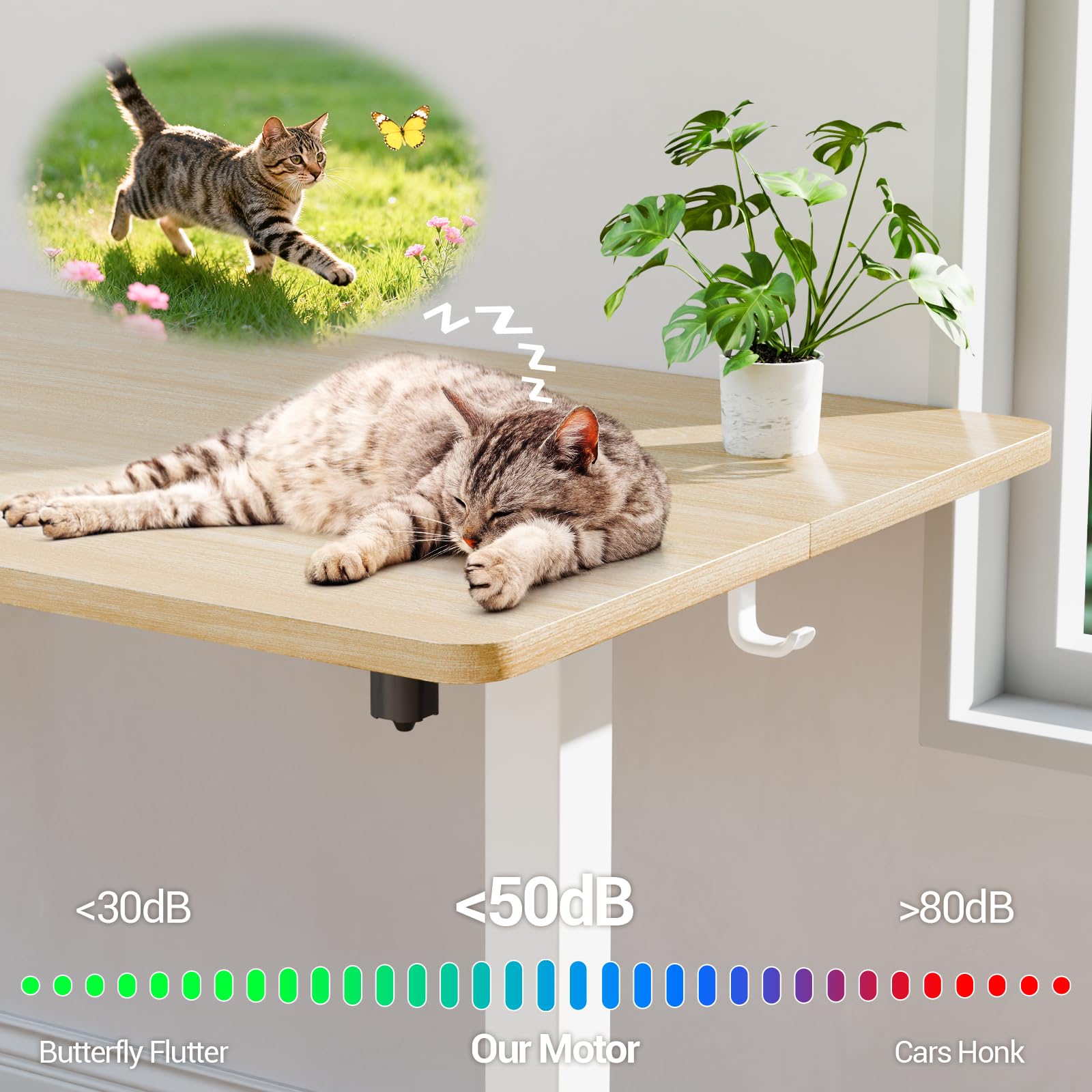 Veken 55 Inch Large Electric Standing Desk 4 Memory Heights Adjustable Sit to Stand Up Work Home Office — view 7