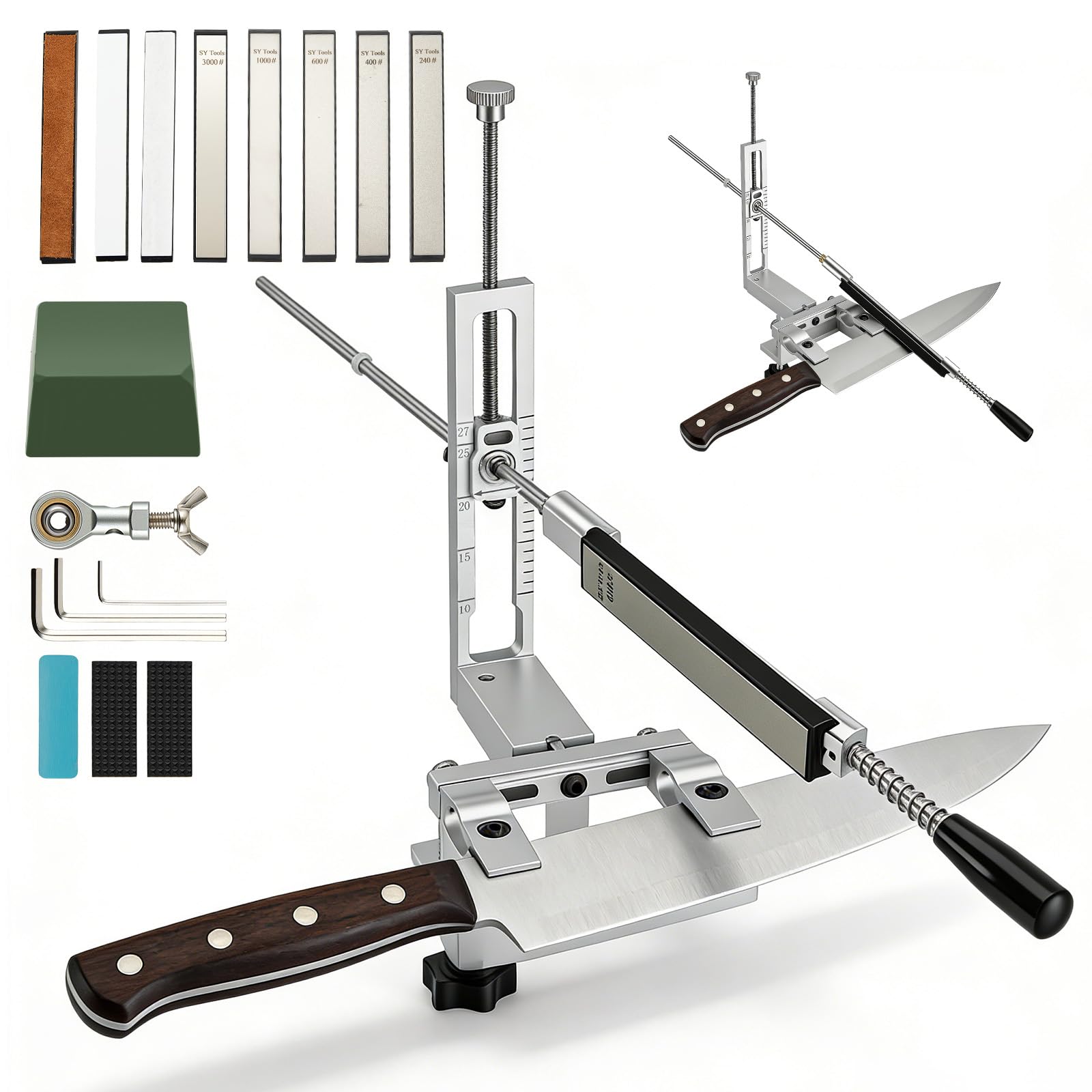 Système d'affûtage de couteaux et kit de pierres diamantées pour cuisine