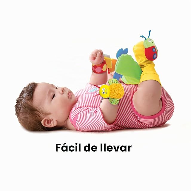 Foto 4 de 6 de LAMAZE Gardenbug Wrist Baby Rattle Toy Baby Gift Set, Cute Foot Finder Baby Toy with Sensory Stimulation…