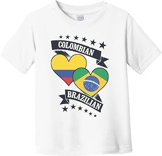 Colombian Brazilian Heart Flags Colombia Brazil Infant Toddler T-Shirt