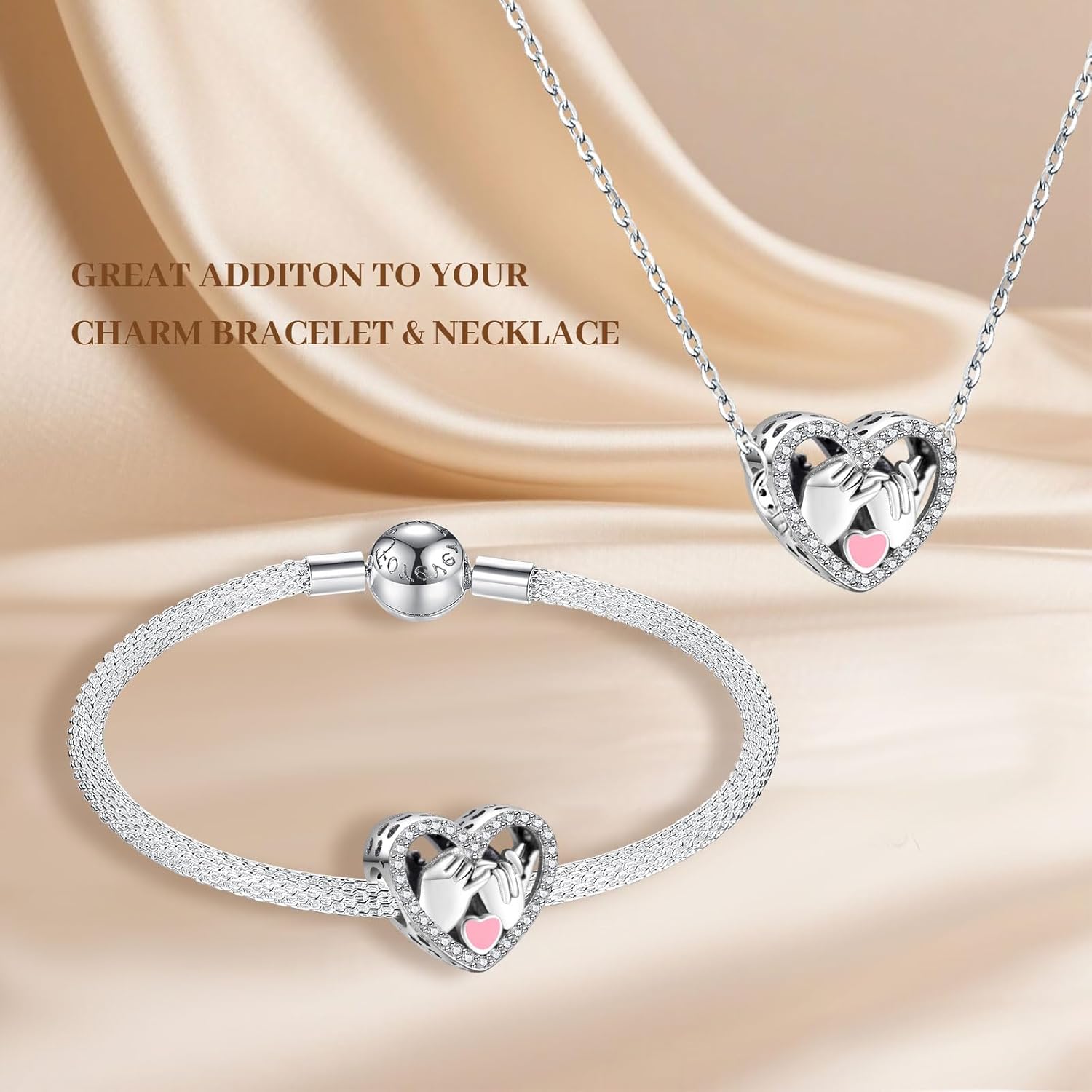 Annmors Silver Charms for Bracelets S925 Love Heart Mom Birthday Dangle for Women Bracelet & Necklace Pendant - Image 8