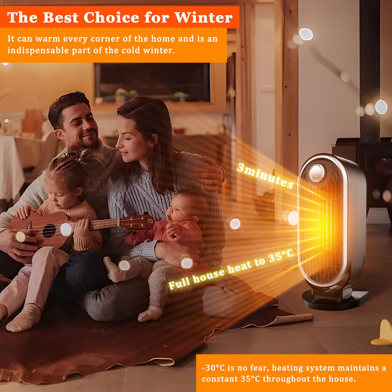 XUJMK Stufa Elettrica Basso Consumo 1200W, Termoventilatore da Bagno con Termoventilatore da Bagno con termostato Regolabile, Silenzioso Protezione Da Surriscaldamento E Ribaltamento per uso interno