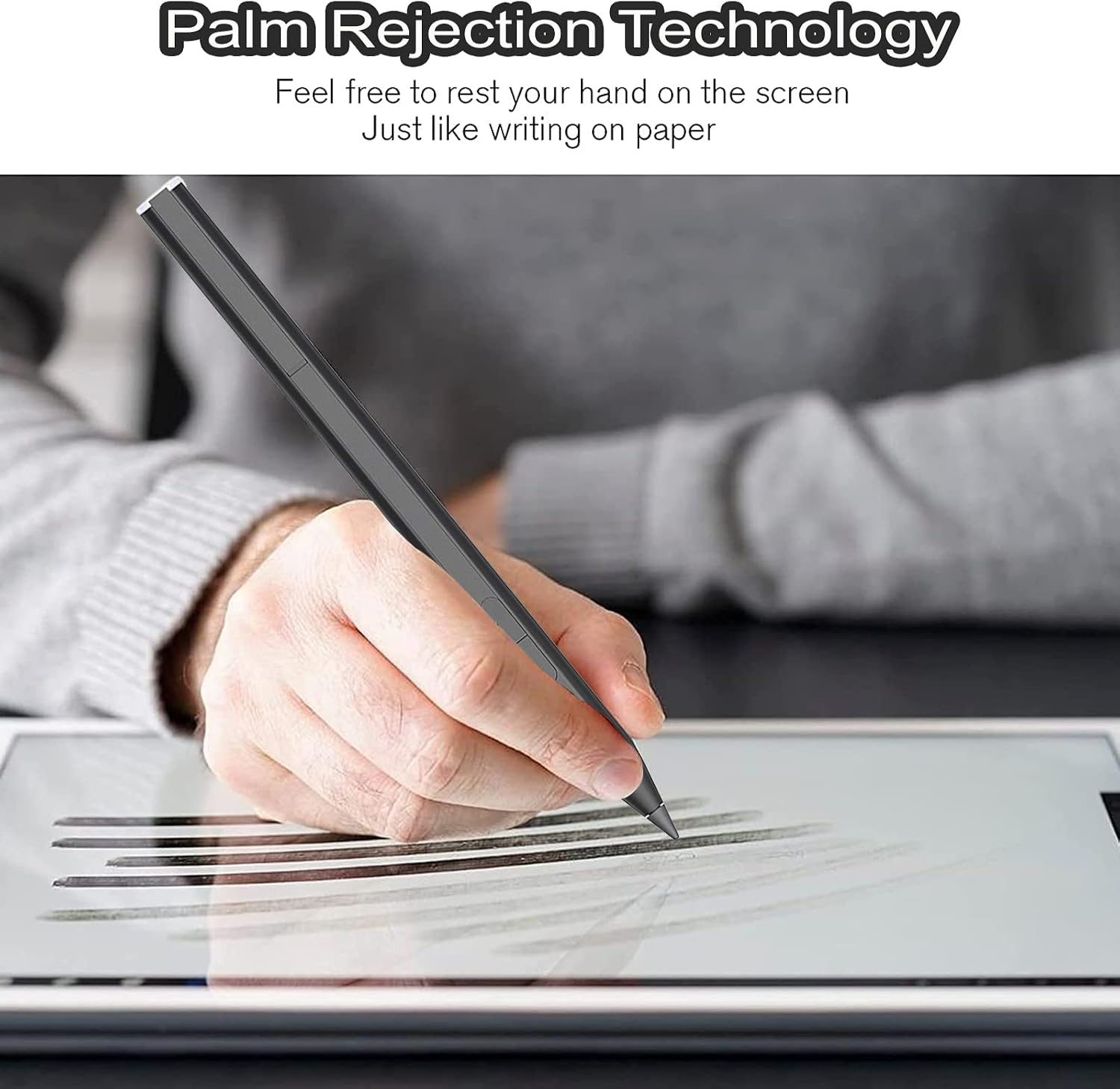Rechargeable MPP 2.0 Tilt Pen Stylus Pen Compatible for HP Touch Screen Devices, Compact Design with Magnetic Barrel, 4096 Levels Pressure, Right-Click & Erase Function, Black (3J122AA)
