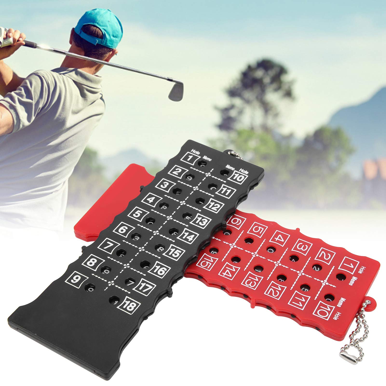 NIZUUONE Score Counter, Training Practice Competition Accessory Black Red for Golfers - Image 2