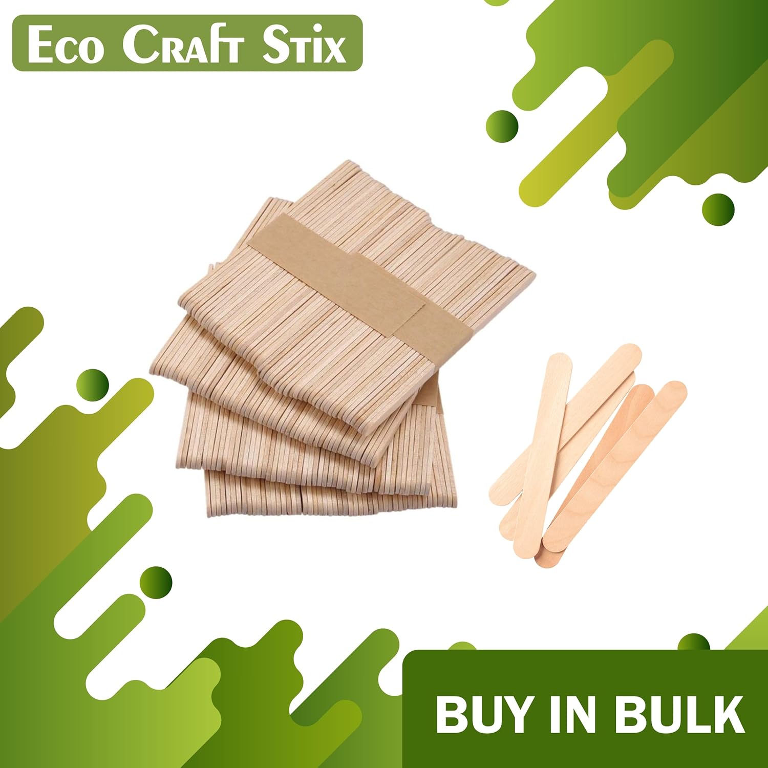 Eco Craft Stix Jumbo Craft Sticks. Case of 5000 ct