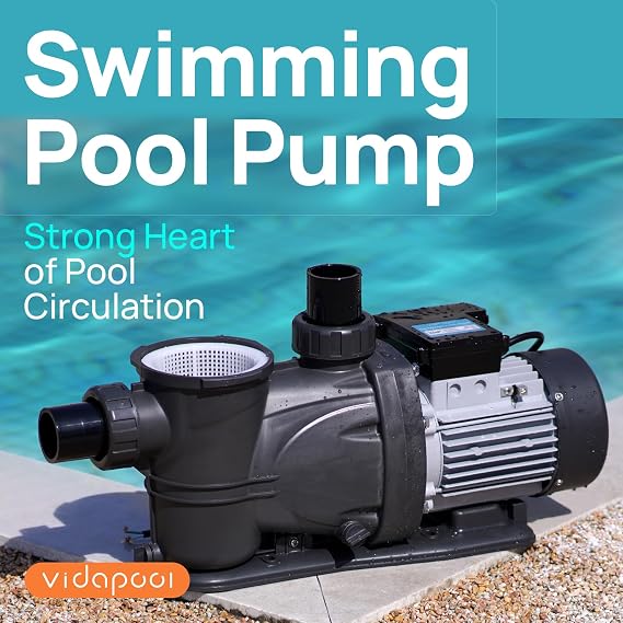 3HP In/Above Ground Pool Pump, 8964GPH Single Speed High Flow 220V Powerful Self Primming Swimming Pool Pumps with Filter