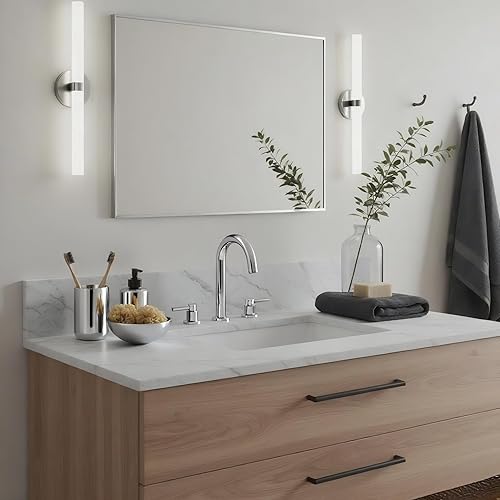 Miniatura 76 de Espejo de baño dorado naranja de 30 x 30 pulgadas para pared, espejo rectangular rectangular con marco de aluminio, moderno grande para dormitorio