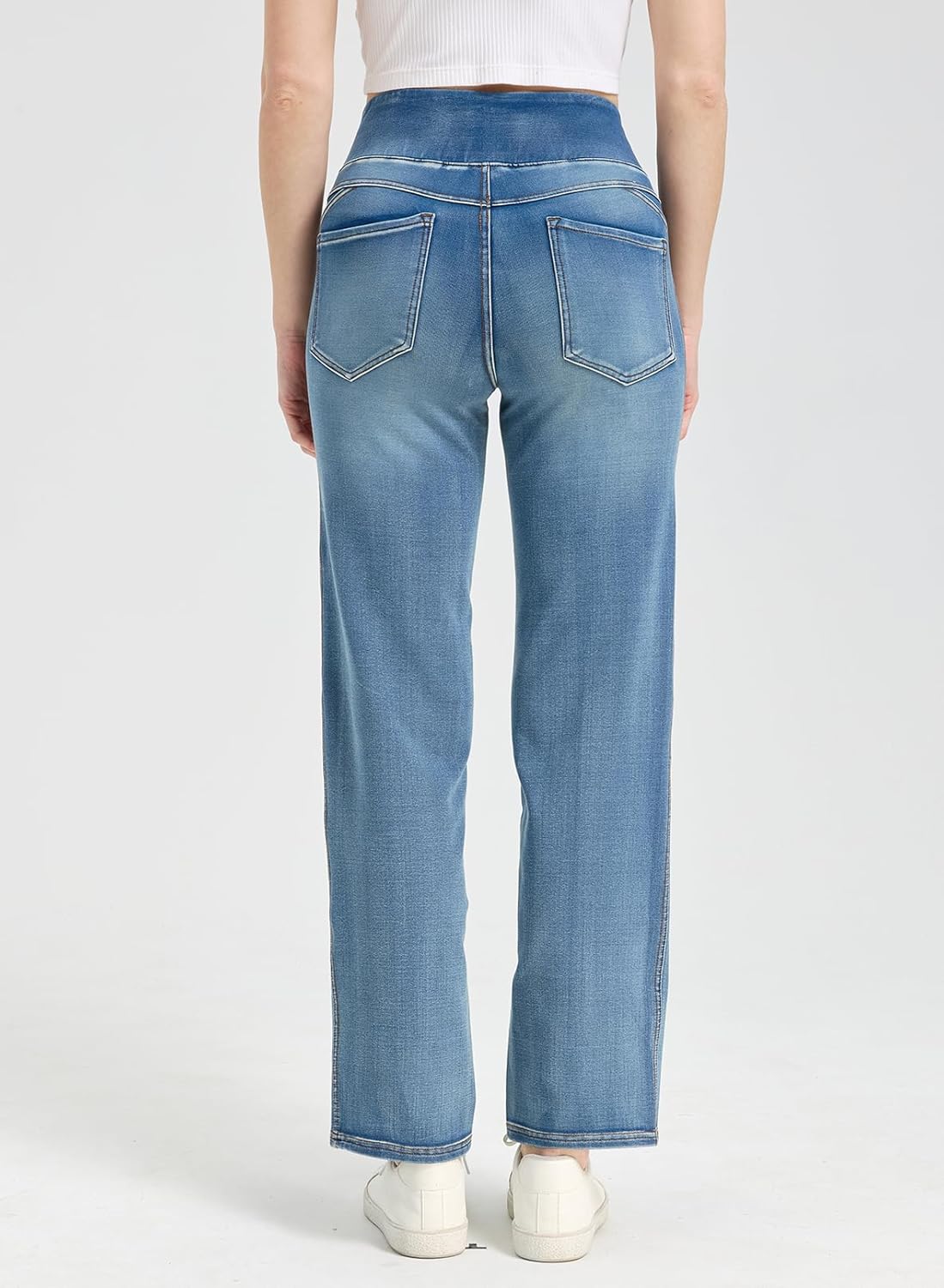 Women's High Waisted Straight Leg Jeans Tummy Control Stretchy Denim Pants, Soft Comfortable Fit Casual Work Office Wear - Image 2