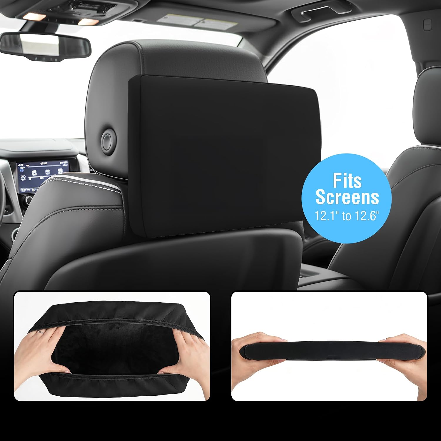 THOUSAND SUNNY 2 Pack 12.6" Car Rear Seat Screen Protector Cover Neoprene Compatible with 2021-2025 Yukon/Tahoe/Suburban