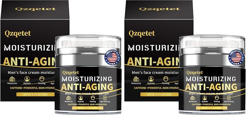 Hidratante facial masculino QZQETET com retinol, ácido hialurônico e colágeno, 50 mL, pacote com 2