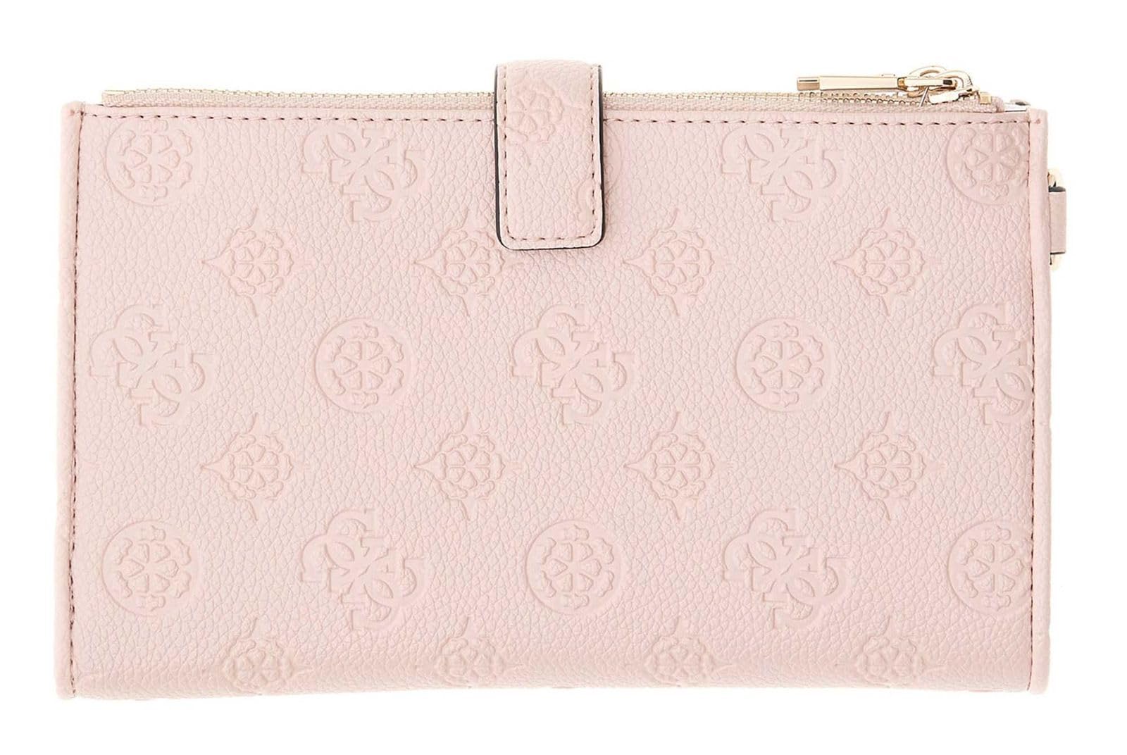 GUESS Geldbörse Anise SLG Double Zip Organizer Light Rose Logo rosa